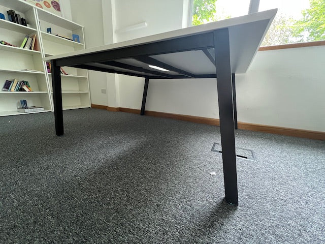 White Bench Desking - Back to Back Bank of 2